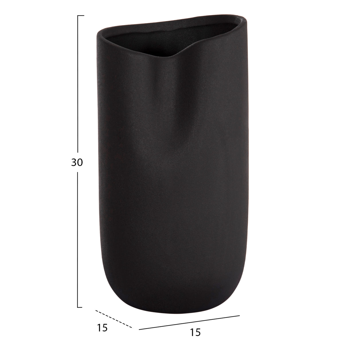 ΕΠΙΤΡΑΠΕΖΙΟ ΚΕΡΑΜΙΚΟ ΔΙΑΚΟΣΜΗΤΙΚΟ GLAΖΕ HM4607.02 ΜΑΥΡΟ ΜΑΤ 15x15x30Υεκ