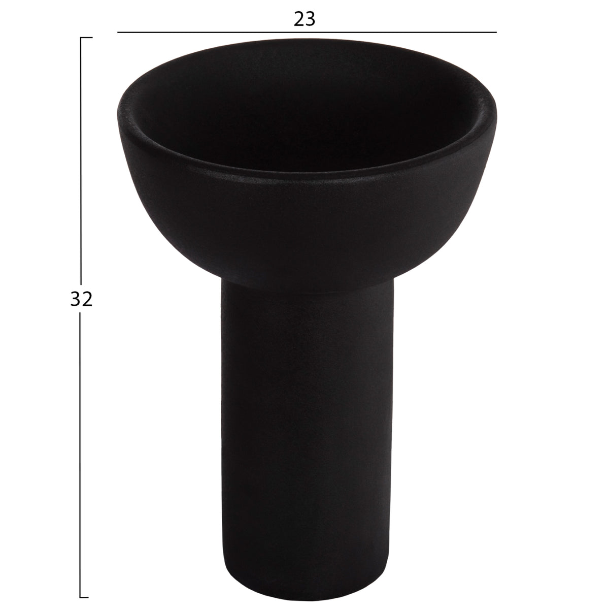 ΕΠΙΤΡΑΠΕΖΙΟ ΚΕΡΑΜΙΚΟ ΔΙΑΚΟΣΜΗΤΙΚΟ ELENDIL HM4602.02 ΜΑΥΡΟ ΜΑΤ Φ23x32Υ εκ