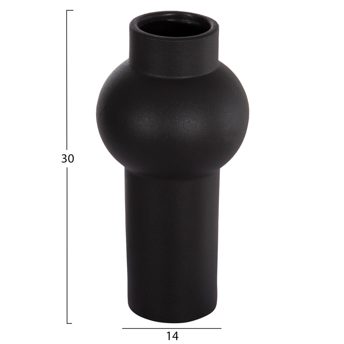 ΕΠΙΤΡΑΠΕΖΙΟ ΚΕΡΑΜΙΚΟ ΔΙΑΚΟΣΜΗΤΙΚΟ SCEPTER HM4605.02 ΜΑΥΡΟ ΜΑΤ Φ15x30Υ εκ.