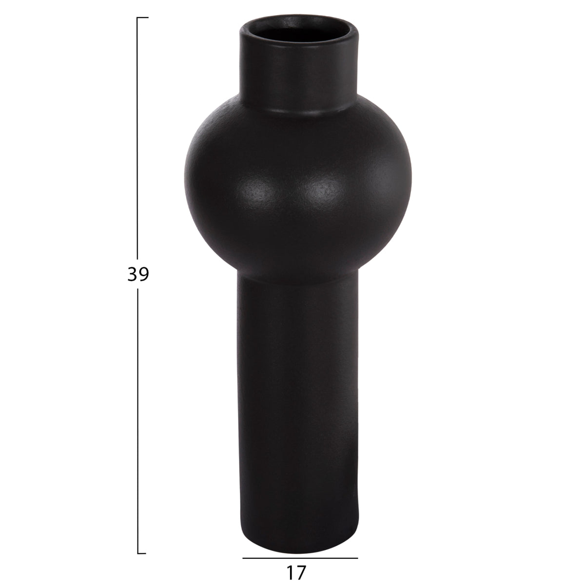 ΕΠΙΤΡΑΠΕΖΙΟ ΚΕΡΑΜΙΚΟ ΔΙΑΚΟΣΜΗΤΙΚΟ SCEPTER HM4604.02 ΜΑΥΡΟ ΜΑΤ Φ17x39Υεκ