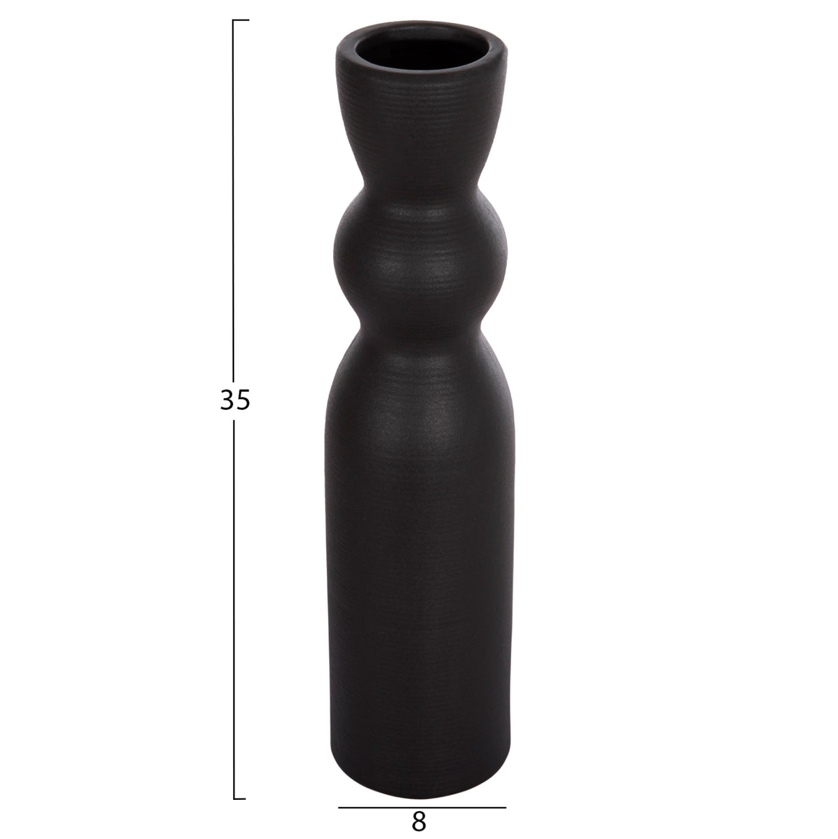 ΕΠΙΤΡΑΠΕΖΙΟ ΚΕΡΑΜΙΚΟ ΔΙΑΚΟΣΜΗΤΙΚΟ SCEPTER HM4614.02 ΜΑΥΡΟ ΜΑΤ Φ8x35Υ εκ.