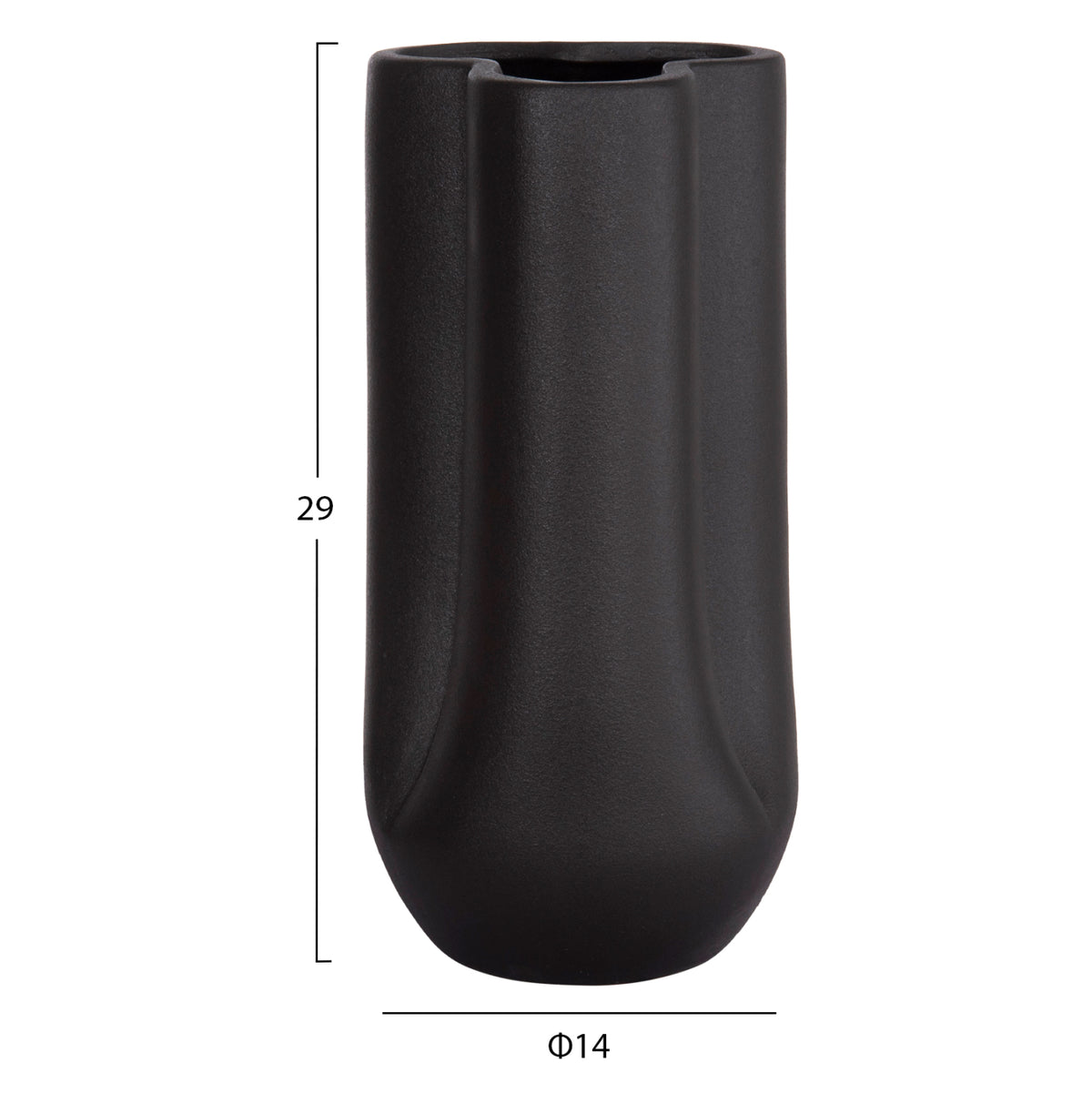 ΕΠΙΤΡΑΠΕΖΙΟ ΚΕΡΑΜΙΚΟ ΔΙΑΚΟΣΜΗΤΙΚΟ GLAΖΕ HM4612.02 ΜΑΥΡΟ ΜΑΤ Φ14x29Υεκ