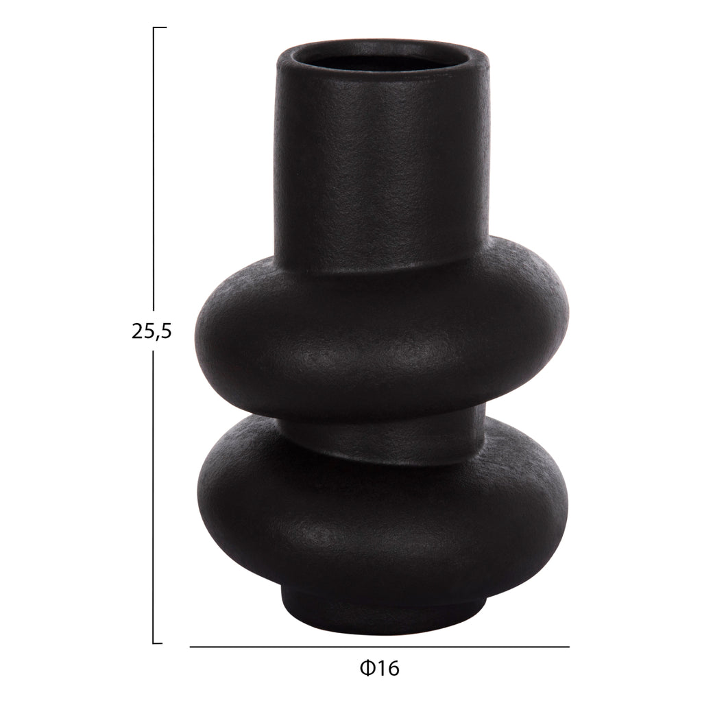 ΕΠΙΤΡΑΠΕΖΙΟ ΚΕΡΑΜΙΚΟ ΔΙΑΚΟΣΜΗΤΙΚΟ ROOK HM4627.02 ΜΑΥΡΟ ΜΑΤ Φ16x25,5Υεκ