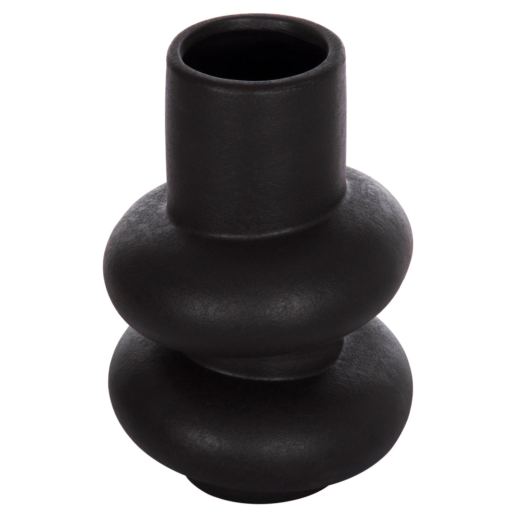 ΕΠΙΤΡΑΠΕΖΙΟ ΚΕΡΑΜΙΚΟ ΔΙΑΚΟΣΜΗΤΙΚΟ ROOK HM4627.02 ΜΑΥΡΟ ΜΑΤ Φ16x25,5Υεκ