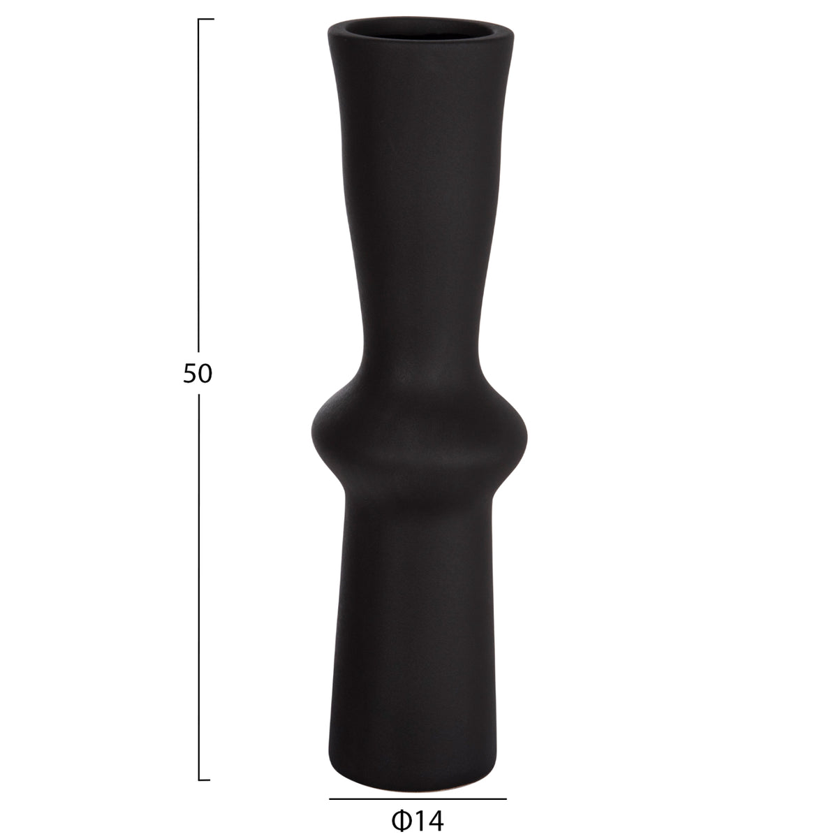 ΕΠΙΤΡΑΠΕΖΙΟ ΚΕΡΑΜΙΚΟ ΔΙΑΚΟΣΜΗΤΙΚΟ SCEPTER HM4637.02 ΜΑΥΡΟ ΜΑΤ Φ14x50Υεκ