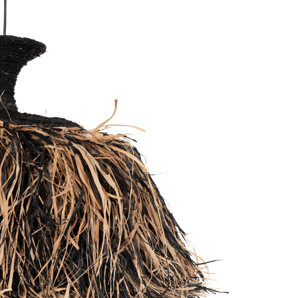 ΦΩΤΙΣΤΙΚΟ ΟΡΟΦΗΣ ORDEM HM4716 ΚΑΠΕΛΟ ΙΝΕΣ SISAL & ΜΠΑΝΑΝΑΣ-ΜΑΥΡΟ & ΦΥΣΙΚΟ Φ60x50Υεκ