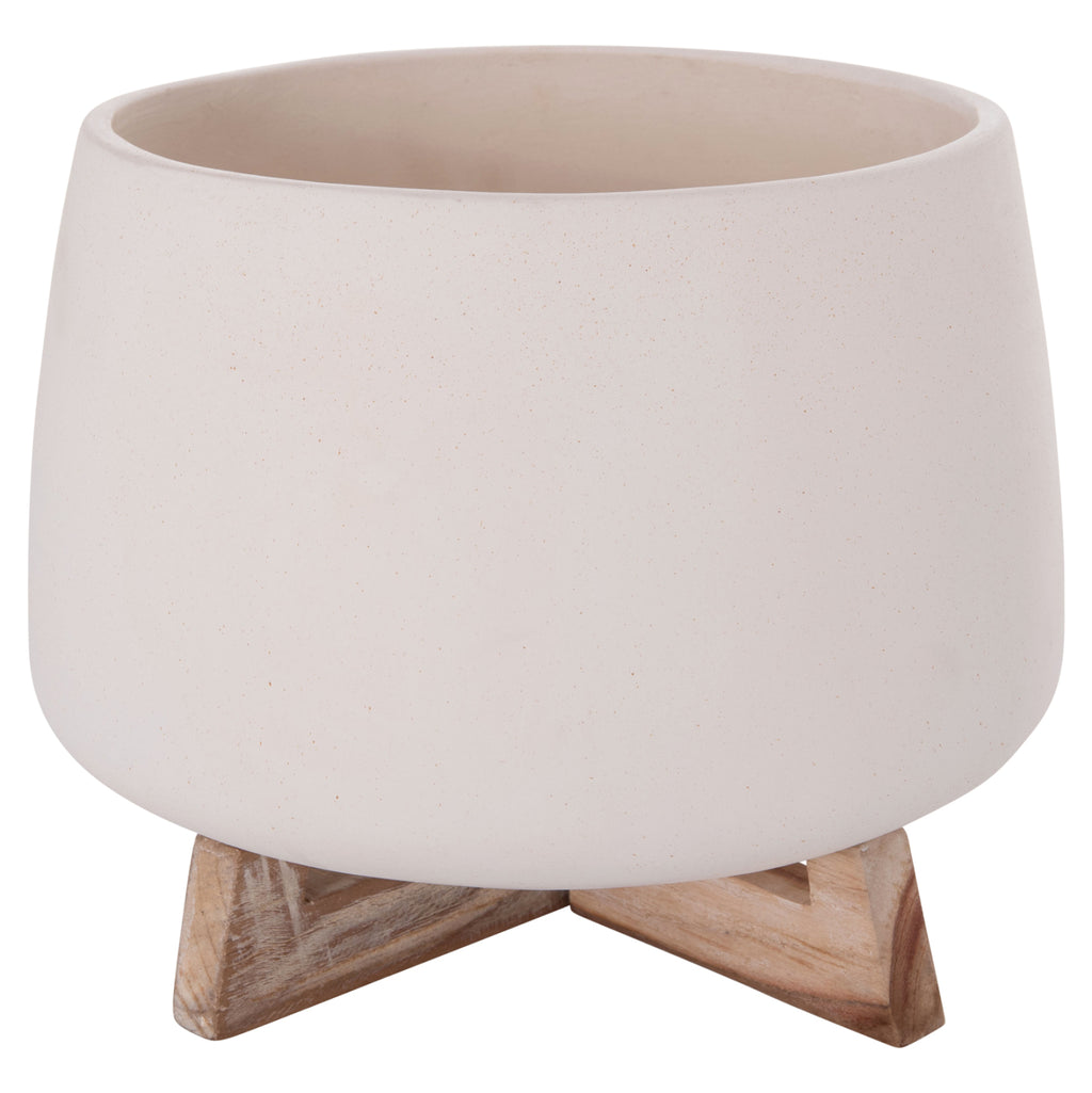 ΓΛΑΣΤΡΑ ΕΣ.ΧΩΡΟΥ FRELLO HM4674.02L ΛΕΥΚΟ FIBER CEMENT--TEAK ΒΑΣΗ 29x29x23,5Υεκ.