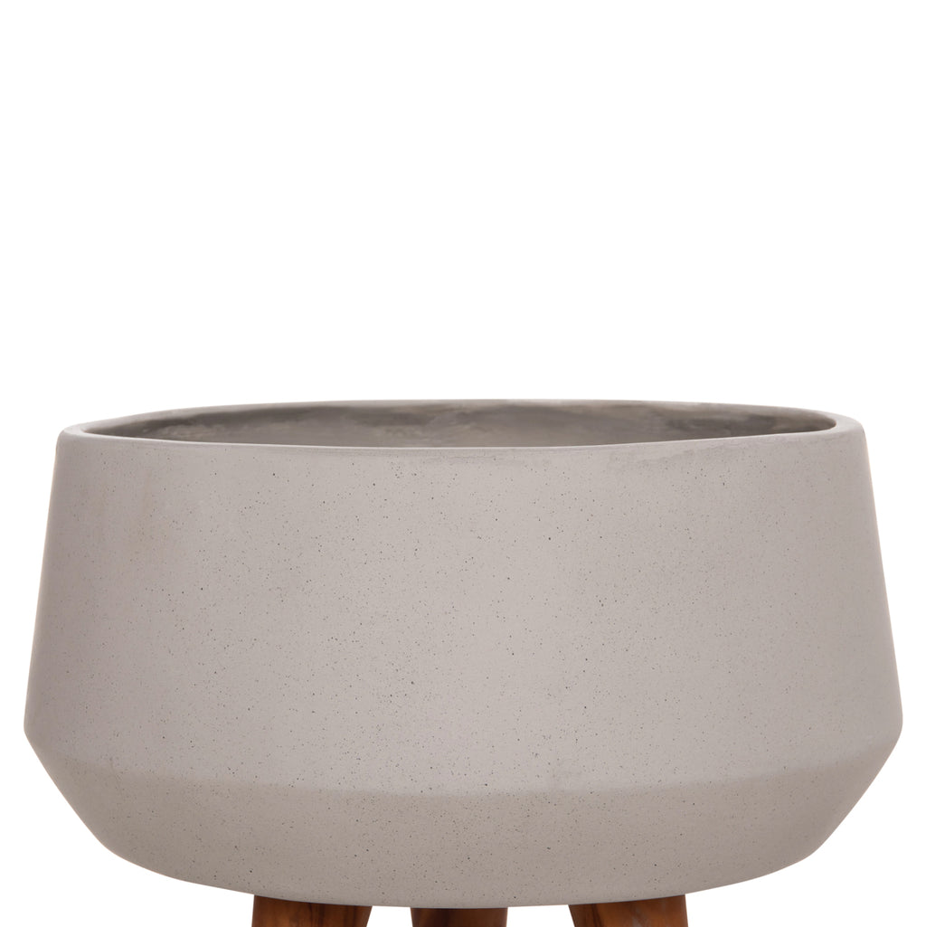 ΓΛΑΣΤΡΑ ΕΣΩΤ.ΧΩΡΟΥ QUAN HM4680.03S FIBER CEMENT ΓΚΡΙ--ΒΑΣΗ TEAK Φ37x36Υεκ