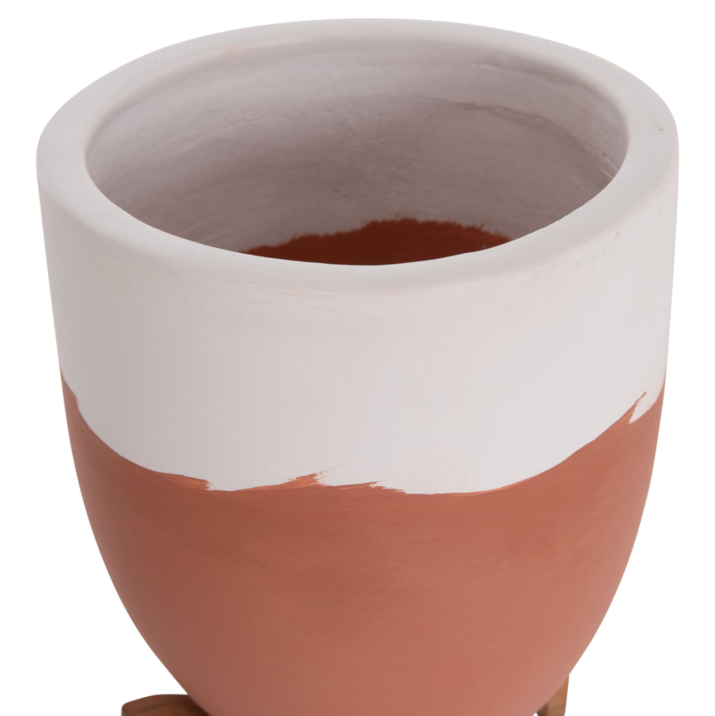 ΓΛΑΣΤΡΕΣ ΣΕΤ 2ΤΜΧ SEON HM4686.08 TERRACOTTA ΣΕ ΛΕΥΚΟ & ΤΕΡΑΚΟΤΑ--TEAK ΒΑΣΗ