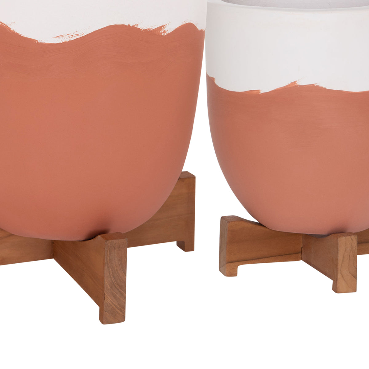 ΓΛΑΣΤΡΕΣ ΣΕΤ 2ΤΜΧ SEON HM4686.08 TERRACOTTA ΣΕ ΛΕΥΚΟ & ΤΕΡΑΚΟΤΑ--TEAK ΒΑΣΗ