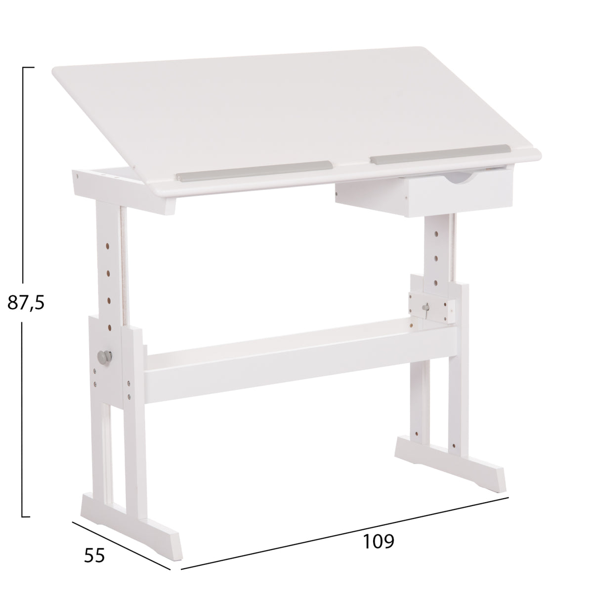 ΓΡΑΦΕΙΟ/ΣΧΕΔΙΑΣΤΗΡΙΟ ASCENT HM18289 MDF ΣΕ ΛΕΥΚΟ 109x55x87,5Υεκ