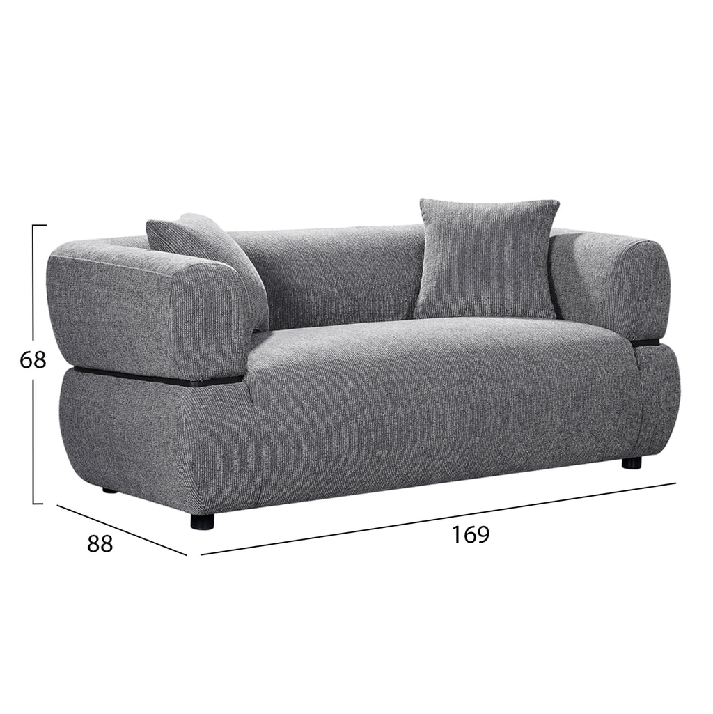 ΚΑΝΑΠΕΣ 2-ΘΕΣΙΟΣ ARCTIS HM3328.01 ΓΚΡΙ ΥΦΑΣΜΑ 169x88x88Υεκ.