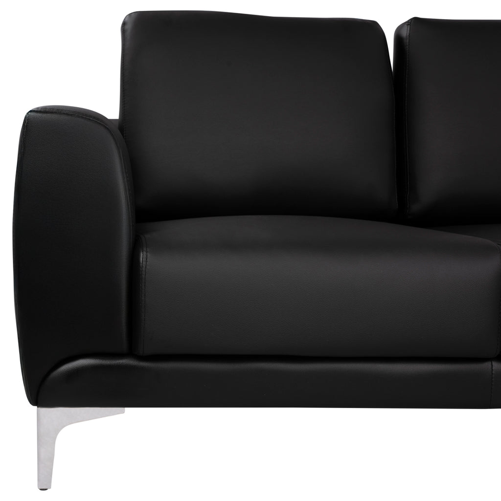 ΚΑΝΑΠΕΣ 3ΘΕΣΙΟΣ KENZIE HM3121.31 ΜΕ ΜΑΥΡΟ PU 190x81x81 εκ.
