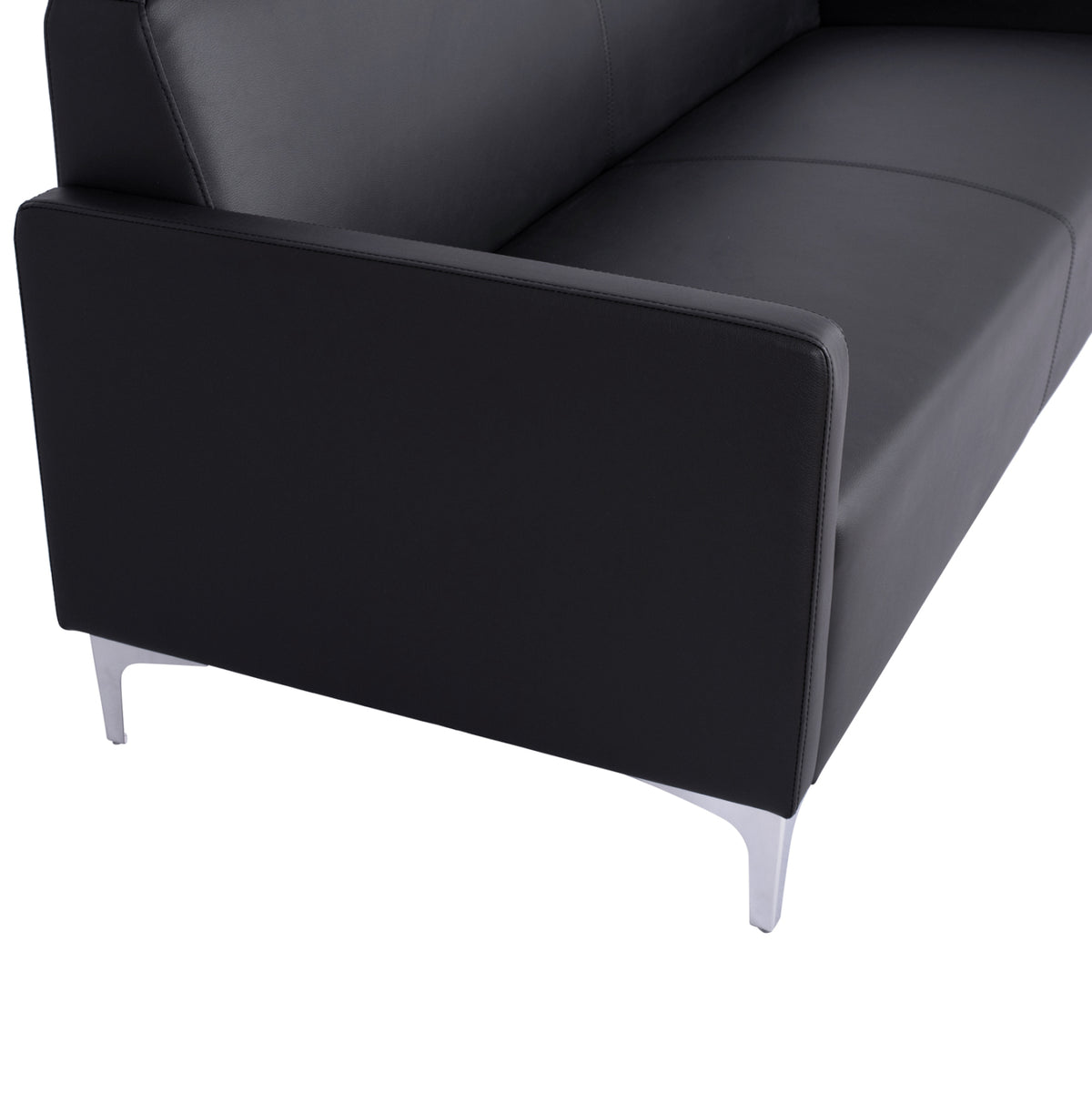 ΚΑΝΑΠΕΣ 3ΘΕΣΙΟΣ NELLIE HM3159.31 ΜΕ ΜΑΥΡΟ PU 163x71x71Υ εκ.