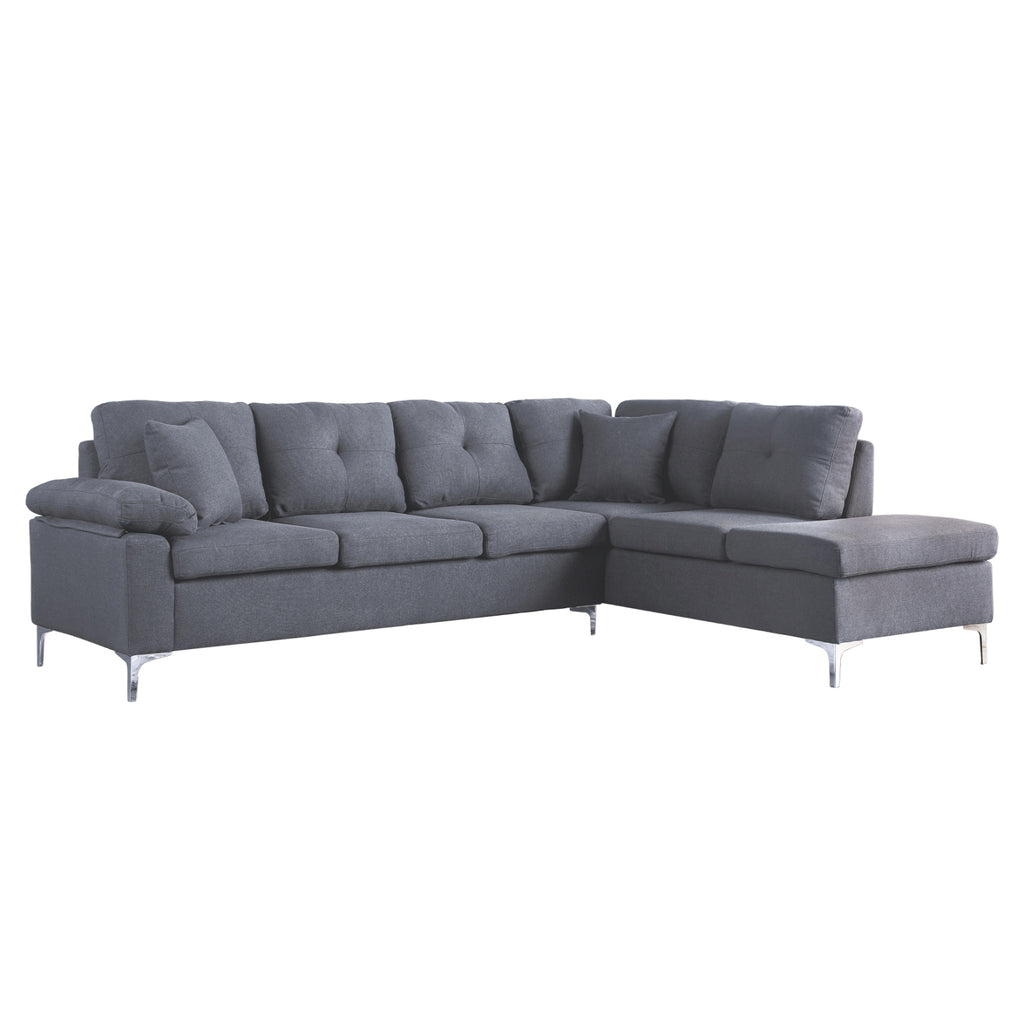 ΚΑΝΑΠΕΣ ΓΩΝΙΑ ΔΕΞΙΑ ZAILA HM3087R ΥΦΑΣΜΑ ΓΚΡΙ 282x197x90Y εκ.