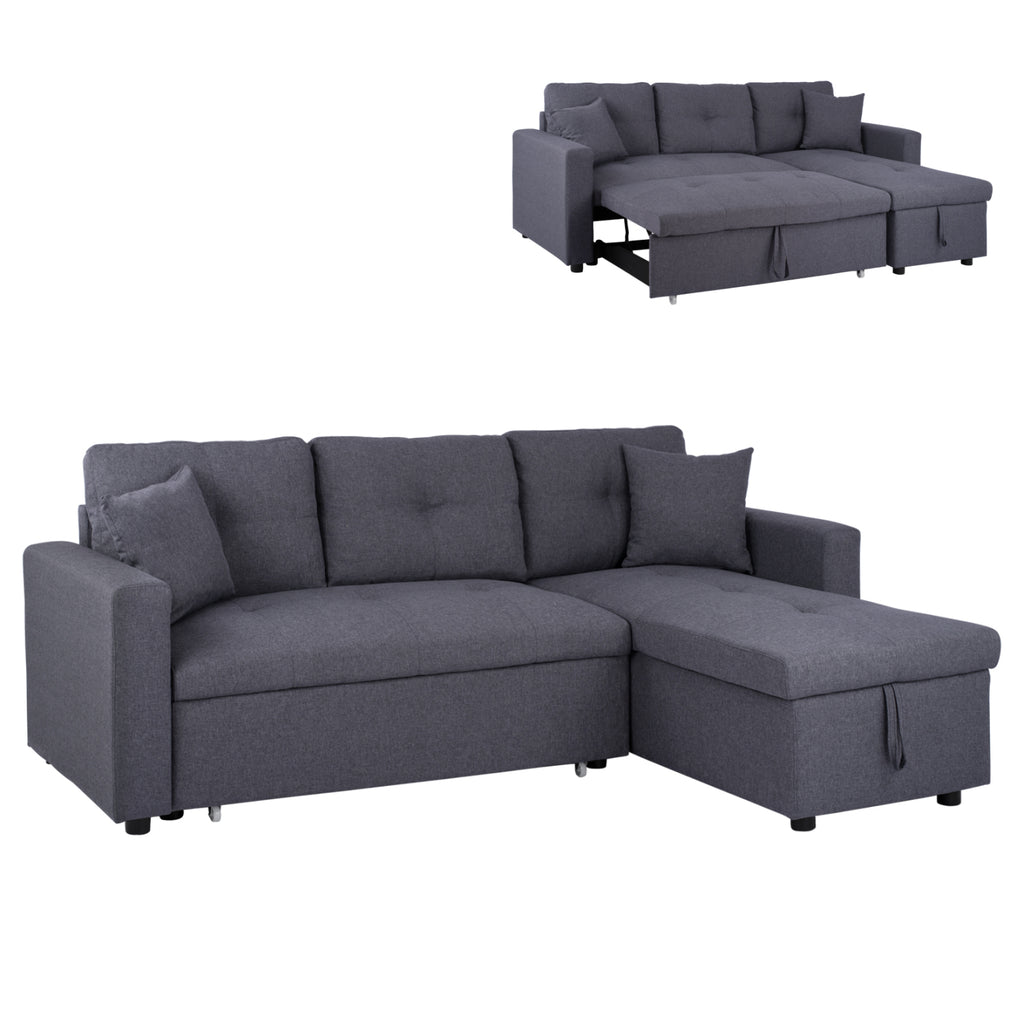 ΚΑΝΑΠΕΣ ΓΩΝΙΑ ΚΡΕΒΑΤΙ WAYNE 224x147x85Υεκ. HM3028.11 ΓΚΡΙ ΥΦΑΣΜΑ