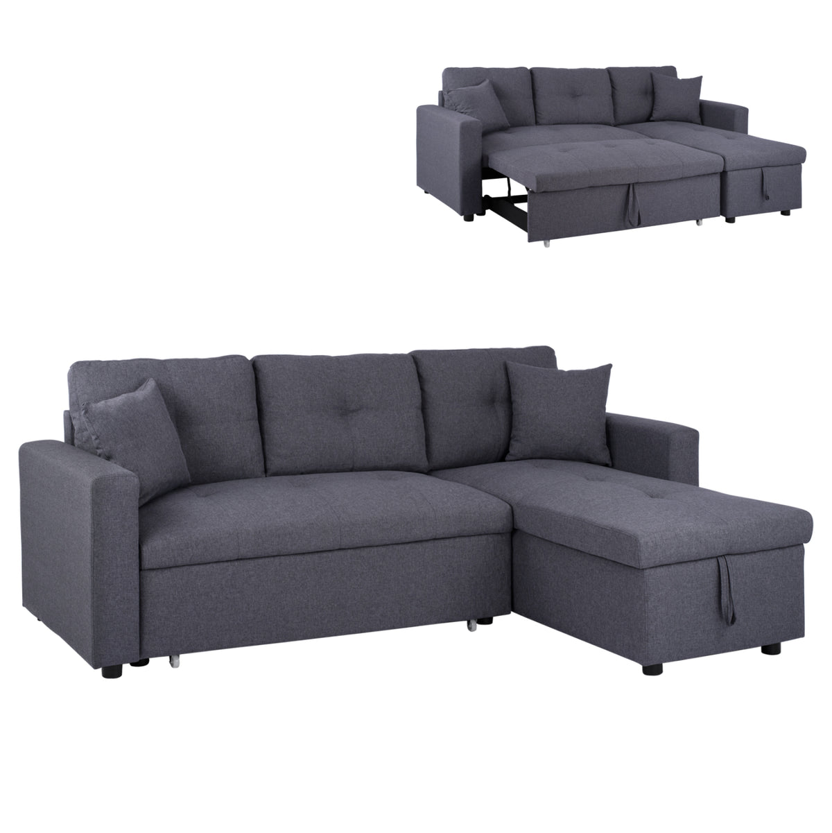 ΚΑΝΑΠΕΣ ΓΩΝΙΑ ΚΡΕΒΑΤΙ WAYNE 224x147x85Υεκ. HM3028.11 ΓΚΡΙ ΥΦΑΣΜΑ