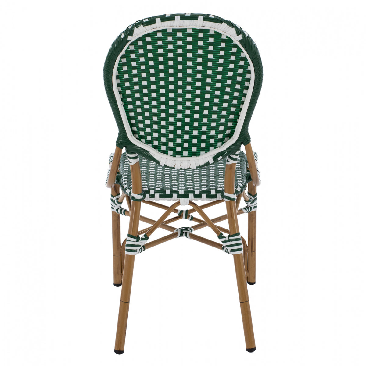 ΚΑΡΕΚΛΑ ΑΛΟΥΜΙΝΙΟΥ BAMBOO LOOK ΜΕ WICKER ΠΡΑΣΙΝΟ ΛΕΥΚΟ HM5792.01 47x55x98 εκ.