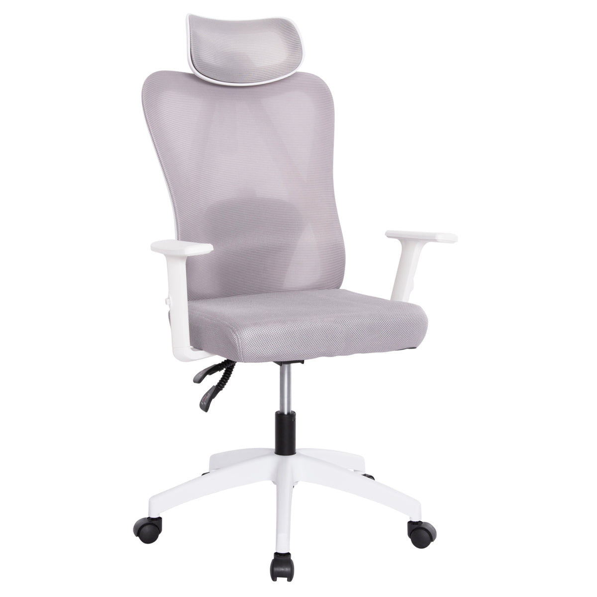 ΚΑΡΕΚΛΑ ΓΡΑΦΕΙΟΥ MEXER HM1195.02 ΓΚΡΙ MESH-PP ΒΑΣΗ-ΣΚΕΛΕΤΟΣ ΛΕΥΚΟΣ 68x70x136Υεκ.