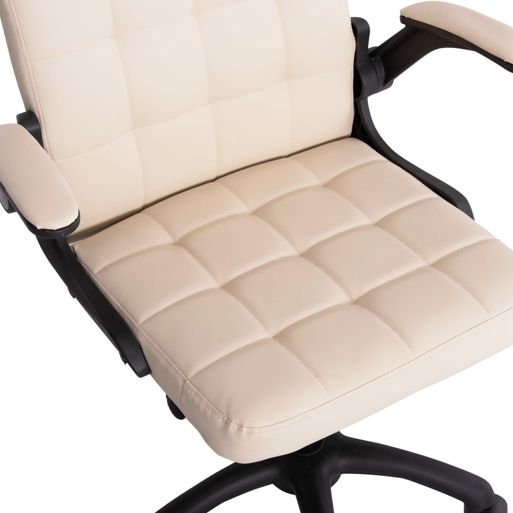 ΚΑΡΕΚΛΑ ΓΡΑΦΕΙΟΥ PORTIMA HM1197.04 ΜΠΕΖ PVC-ΜΑΥΡΟΣ ΣΚΕΛΕΤΟΣ & ΒΑΣΗ 66.5x57x97Υεκ