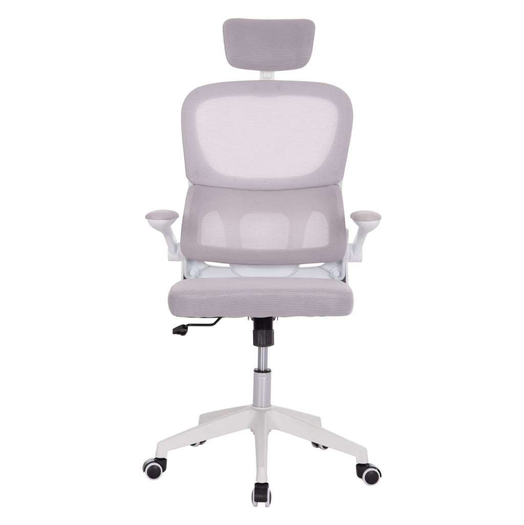 ΚΑΡΕΚΛΑ ΓΡΑΦΕΙΟΥ BASTON HM18236.03 ΓΚΡΙ MESH & ΛΕΥΚΟΣ PP ΣΚΕΛΕΤΟΣ 64x60x127Υεκ.