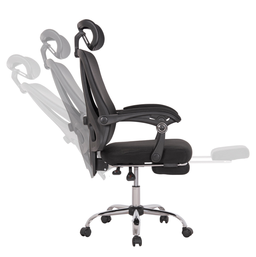 ΚΑΡΕΚΛΑ ΓΡΑΦΕΙΟΥ BARNET HM18258.01 ΜΑΥΡΟ MESH-ΜΑΥΡΟΣ ΣΚΕΛΕΤΟΣ NYLON 61x62x123Υ