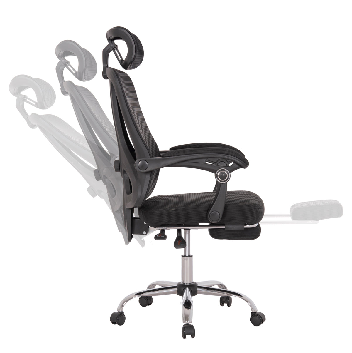 ΚΑΡΕΚΛΑ ΓΡΑΦΕΙΟΥ BARNET HM18258.01 ΜΑΥΡΟ MESH-ΜΑΥΡΟΣ ΣΚΕΛΕΤΟΣ NYLON 61x62x123Υ