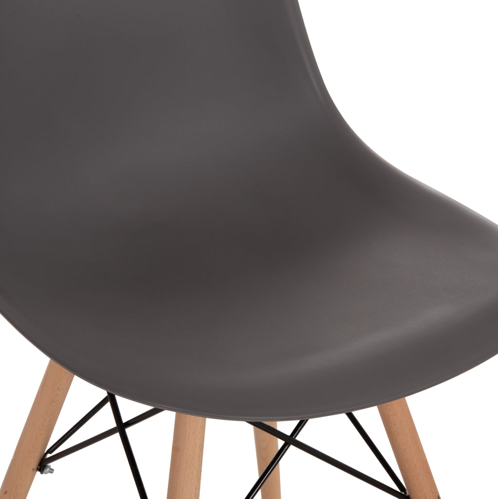 ΚΑΡΕΚΛΑ ΜΕ ΞΥΛΙΝΑ ΠΟΔΙΑ ΚΑΙ ΚΑΘΙΣΜΑ TWIST PP ΓΚΡΙ HM8460.10 46x50x82 εκ.