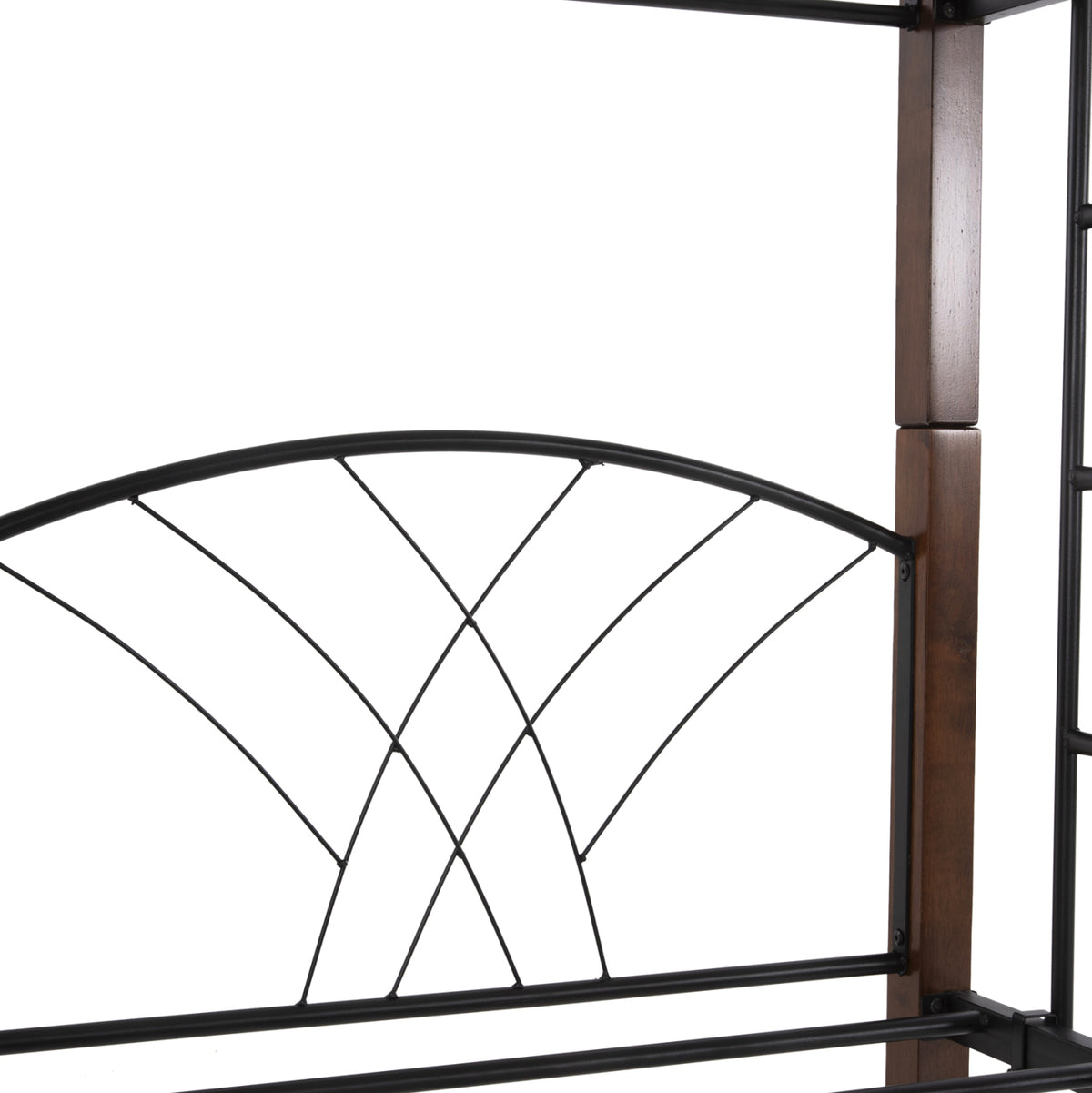 ΚΟΥΚΕΤΑ ΚΡΕΒΑΤΙ STOREY HM687 ΜΑΥΡΟ ΜΕΤΑΛΛΟ-ΚΑΡΥΔΙ RUBBERWOOD-ΓΙΑ ΣΤΡΩΜΑ 190x90εκ