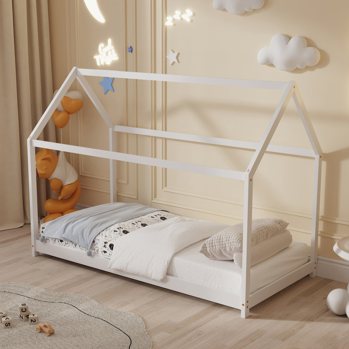 ΚΡΕΒΑΤΙ ΠΑΙΔΙΚΟ PEPE HM677.03 τ.MONTESSORI ΞΥΛΟ ΠΕΥΚΟ ΛΕΥΚΟ- 190x90εκ