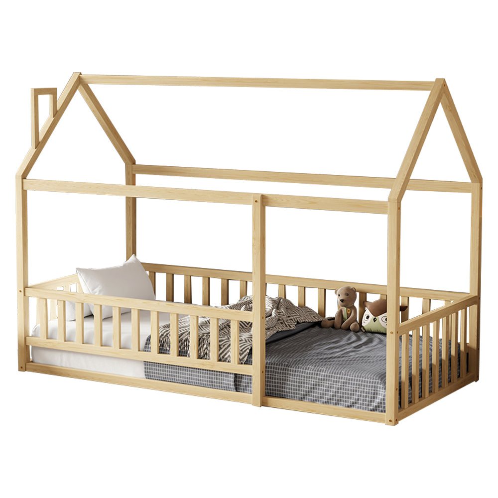 ΚΡΕΒΑΤΙ ΠΑΙΔΙΚΟ ΜΕ ΚΑΓΚΕΛΟ HOUSER HM706.01 τ.MONTESSORI ΞΥΛΟ ΠΕΥΚΟ ΦΥΣΙΚΟ-190x90εκ