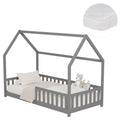 ΚΡΕΒΑΤΙ ΠΑΙΔΙΚΟ ΜΕ ΣΤΡΩΜΑ PHYLLIS HM21304.02 ΞΥΛΟ ΠΕΥΚΟΥ ΣΕ ΓΚΡΙ--ΣΤΡΩΜΑ 90x190εκ