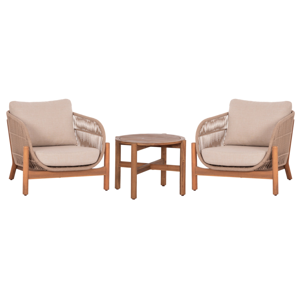LOUNGE ΣΕΤ SANJI HM21214 ΤΡΑΠΕΖΙ & 2 ΠΟΛΥΘΡΟΝΕΣ--ΞΥΛΟ ΑΚΑΚΙΑΣ-ΑΛΟΥΜΙΝΙΟ-ΣΧΟΙΝΙ