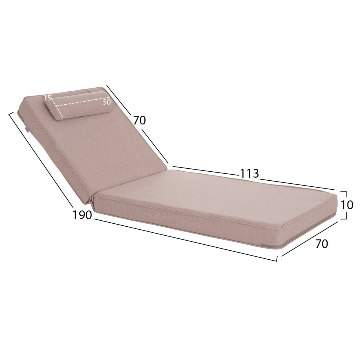 ΜΑΞΙΛΑΡΙ ΞΑΠΛΩΣΤΡΑΣ ΑΚΙΝΟ HM21095.01 OLEFIN ΜΠΕΖ ΜΕ FOAM 190x70x10Υεκ