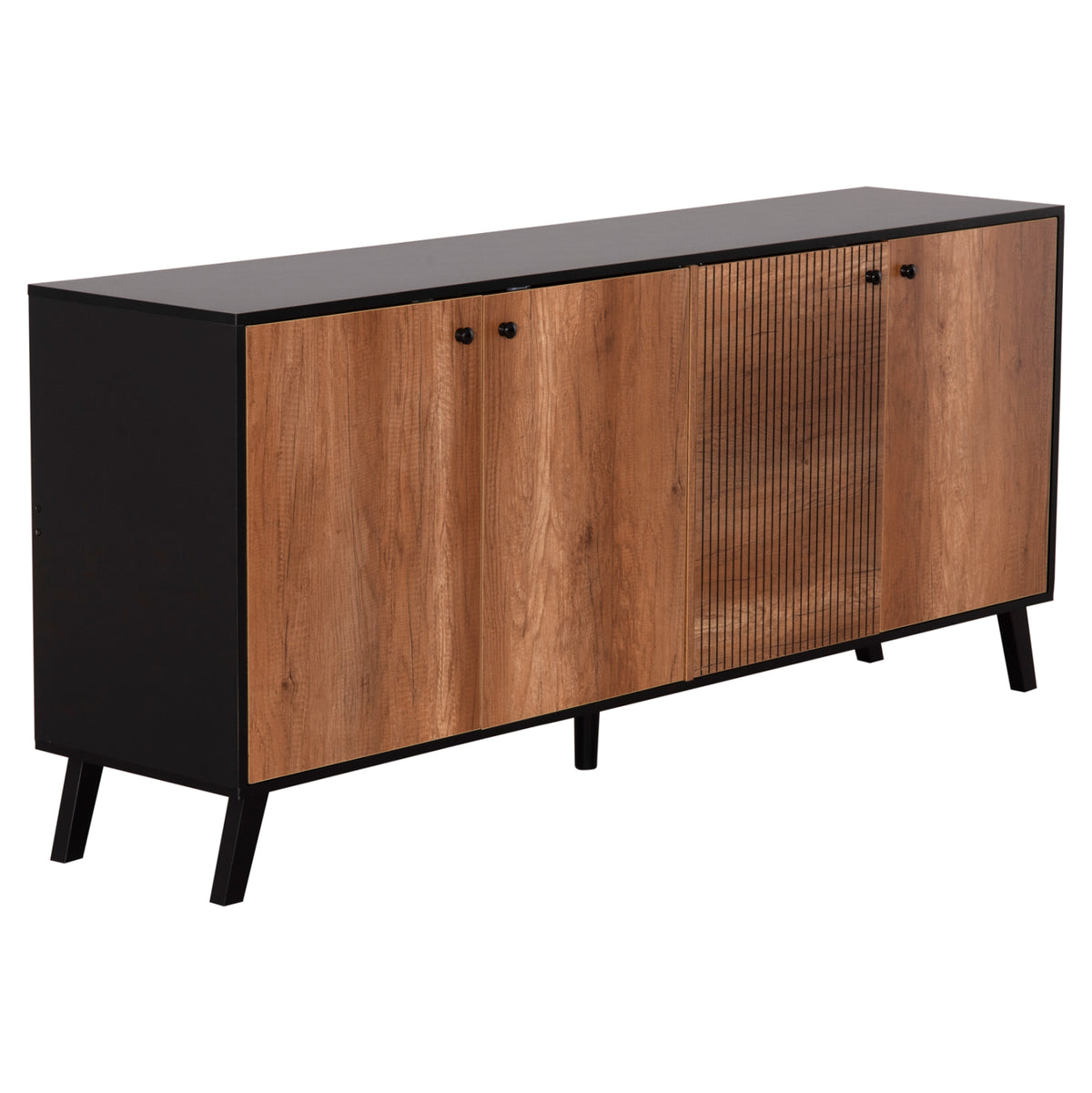 ΜΠΟΥΦΕΣ ΜΕΛΑΜΙΝΗΣ KRUDEN HM9446.11 ΜΑΥΡΟ-ΦΥΣΙΚΟ 180x40x78.6Υεκ.