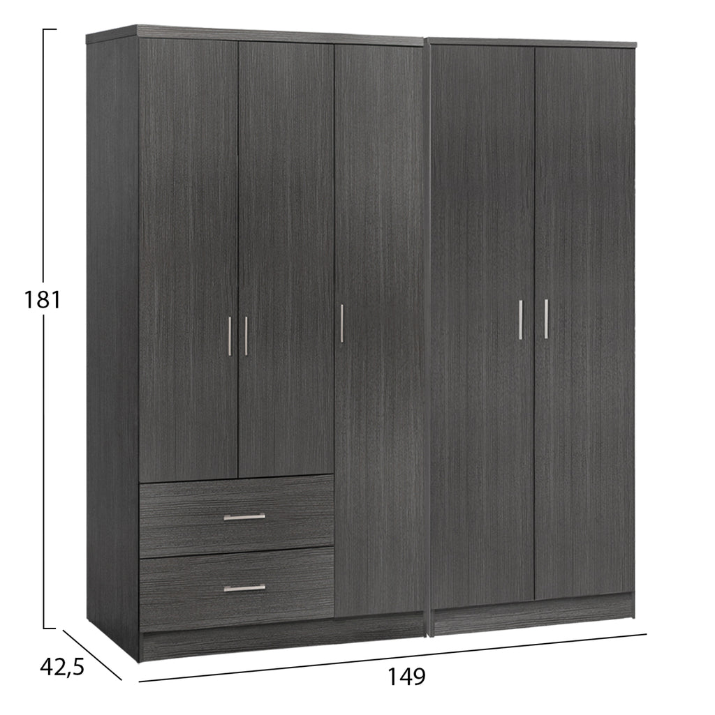 ΝΤΟΥΛΑΠΑ 5ΦΥΛΛΗ CAESAR HM21234.01 ΜΕΛΑΜΙΝΗ ΧΡΩΜΑ ZEBRANO 150x42.5x181Υεκ