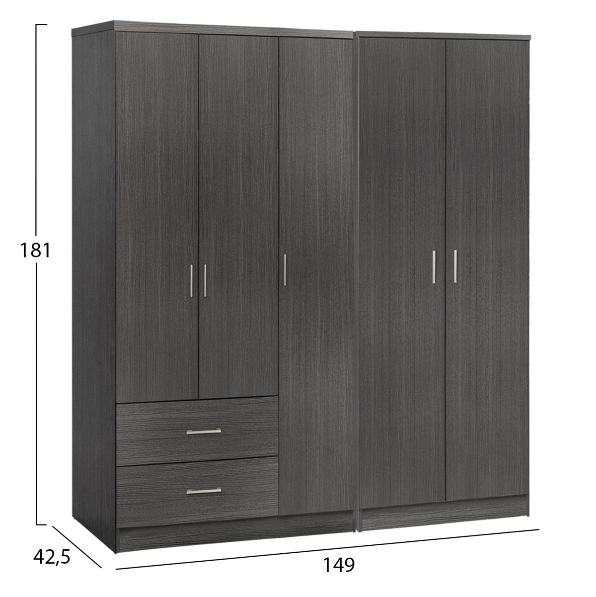 ΝΤΟΥΛΑΠΑ 5ΦΥΛΛΗ CAESAR HM21234.01 ΜΕΛΑΜΙΝΗ ΧΡΩΜΑ ZEBRANO 150x42.5x181Υεκ