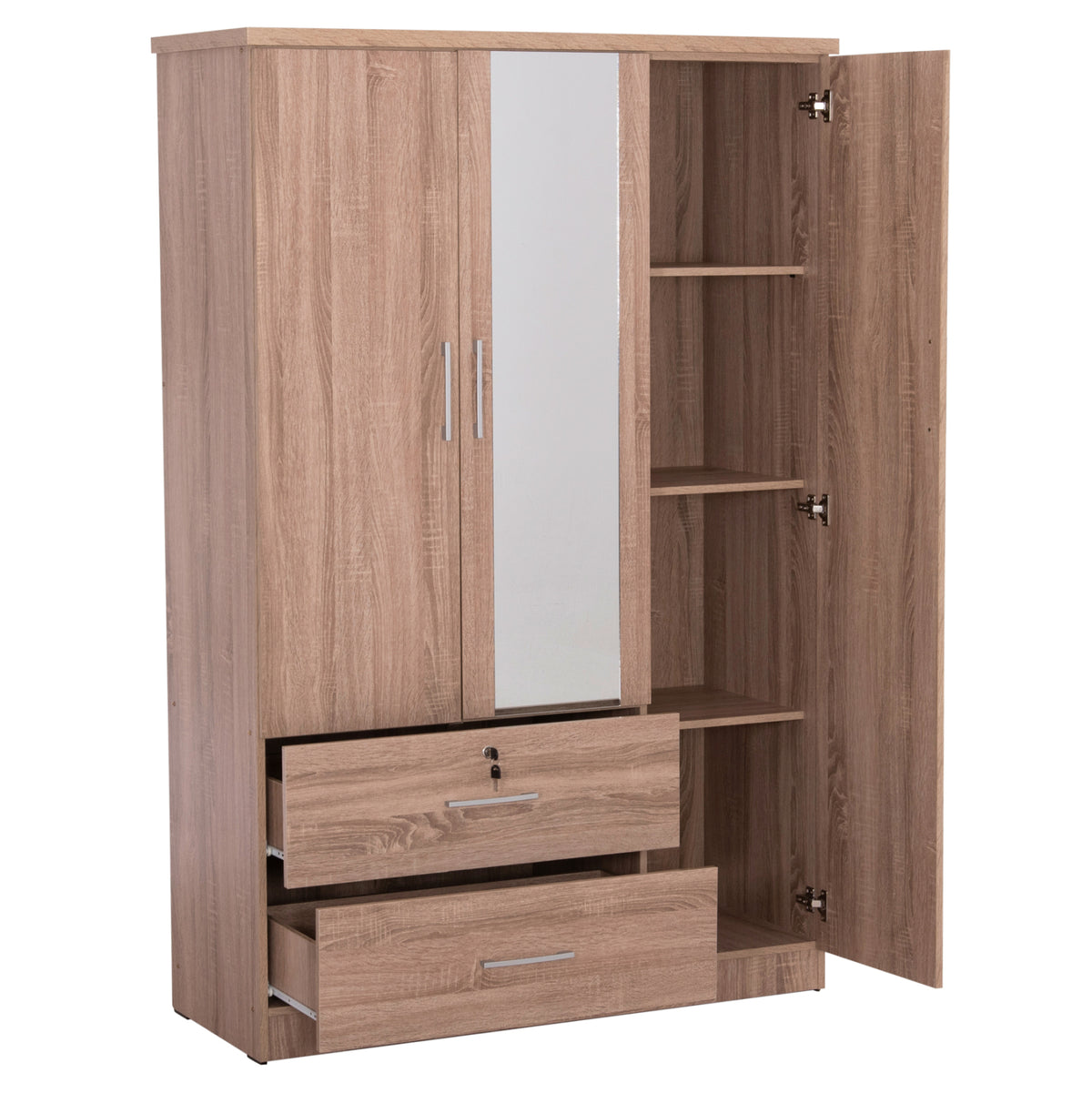 ΝΤΟΥΛΑΠΑ ΜΕ ΚΑΘΡΕΦΤΗ & ΣΥΡΤΑΡΙΑ JARRY HM2485.11 SONAMA OAK ΜΕΛΑΜΙΝΗ 119x48x183Υεκ
