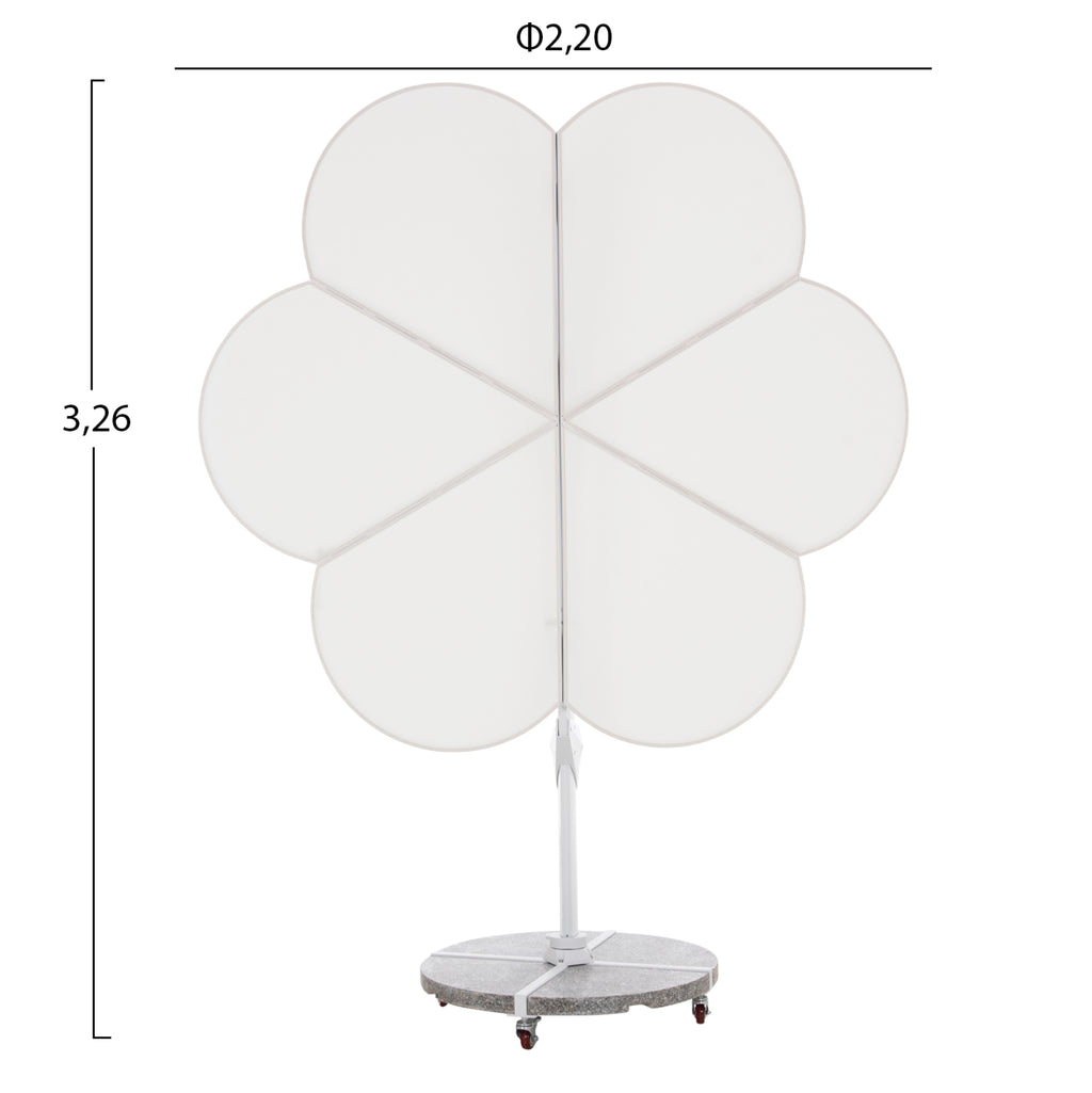 ΟΜΠΡΕΛΑ ΜΕ ΒΑΣΗ ΣΕΙΡΑ CANNOPY (flower) HM21286.02 ΑΛΟΥΜΙΝΙΟ-ΓΡΑΝΙΤΗΣ-ΛΕΥΚΟ 2,38x2,2μ