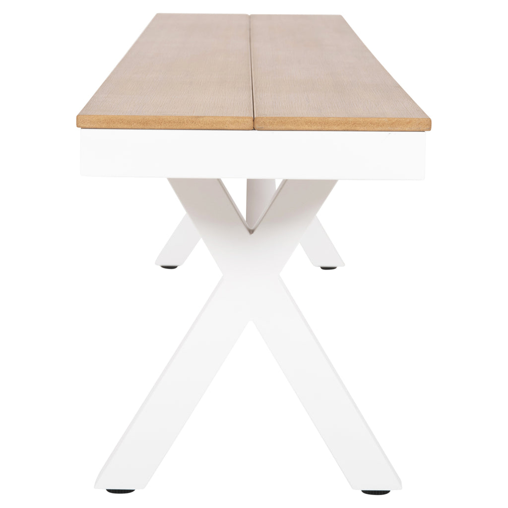 ΠΑΓΚΑΚΙ ΑΛΟΥΜΙΝΙΟΥ TAWNEE HM6040.02 ΛΕΥΚΟ-POLYWOOD ΚΑΘΙΣΜΑ ΦΥΣΙΚΟ 220x36x44,5Υεκ.