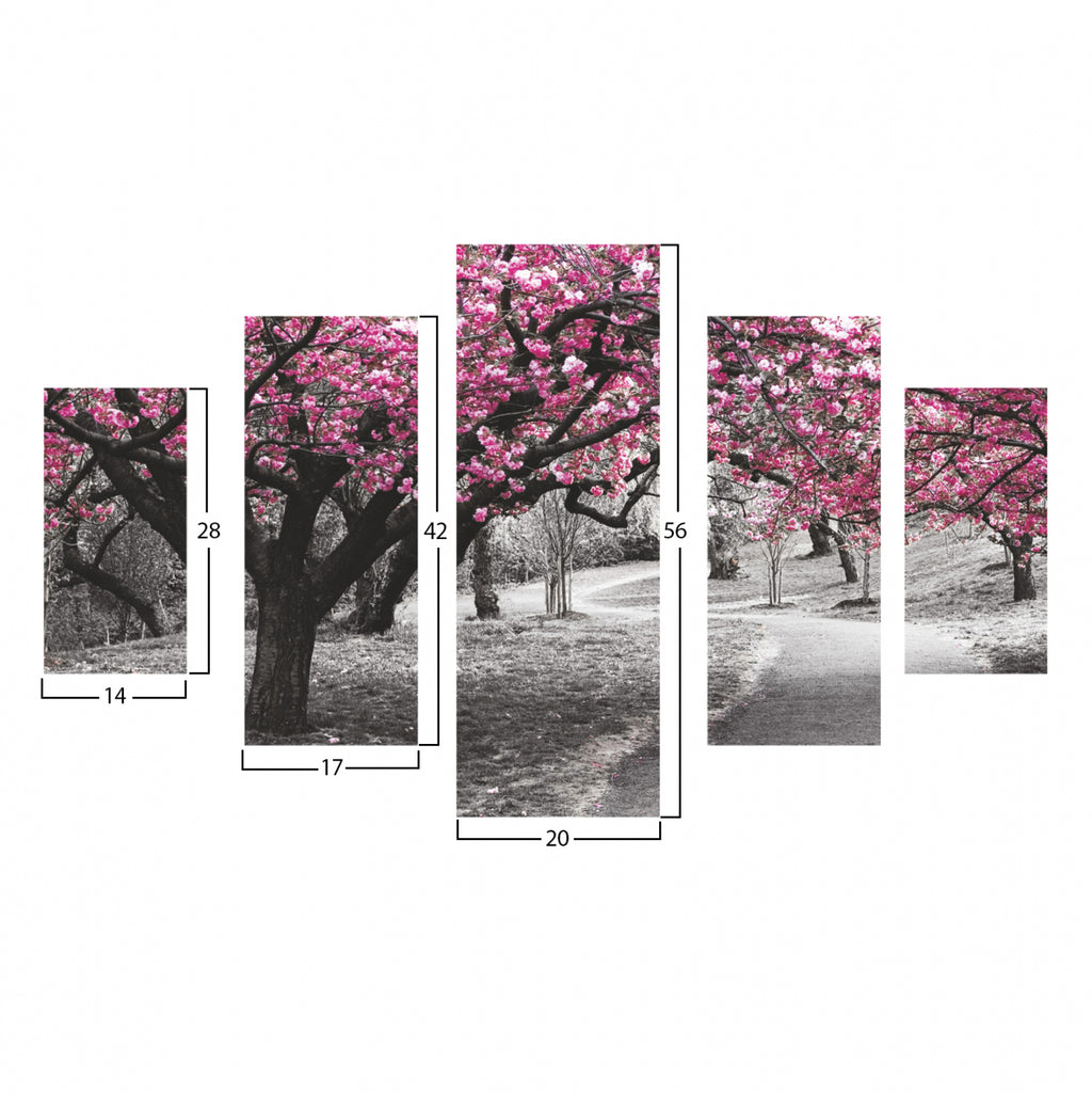 ΠΙΝΑΚΑΣ ΠΕΝΤΑΠΤΥΧΟ MDF BLOOMING TREE 82Χ56x3  HM7207.04