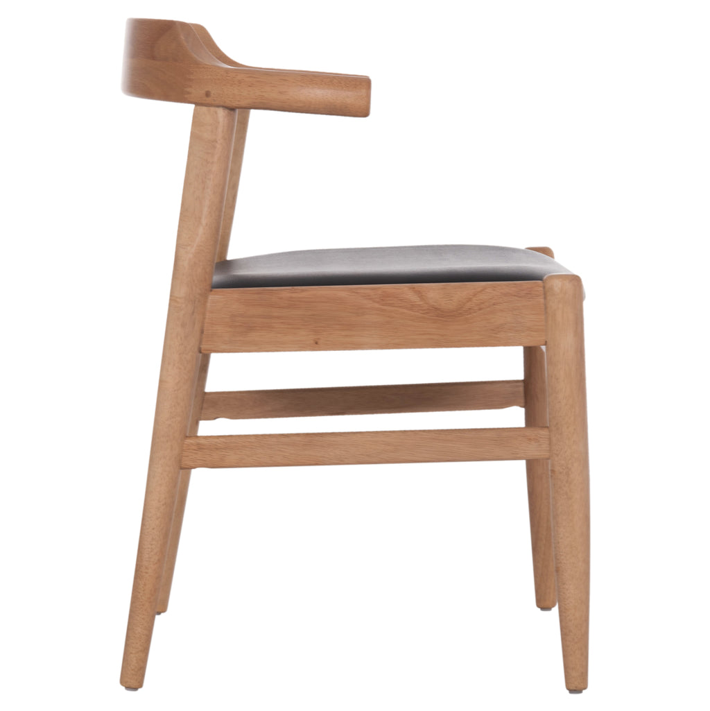 ΠΟΛΥΘΡΟΝΑ CERSEI HM9946.01 RUBBERWOOD ΣΕ LIGHT OAK & PU ΣΕ ΜΑΥΡΟ 57x53x72Υεκ