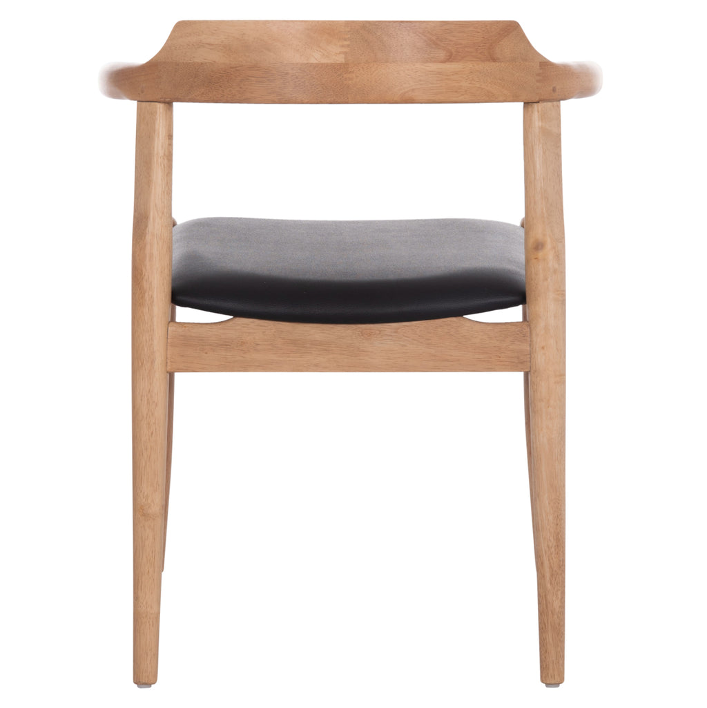 ΠΟΛΥΘΡΟΝΑ CERSEI HM9946.01 RUBBERWOOD ΣΕ LIGHT OAK & PU ΣΕ ΜΑΥΡΟ 57x53x72Υεκ