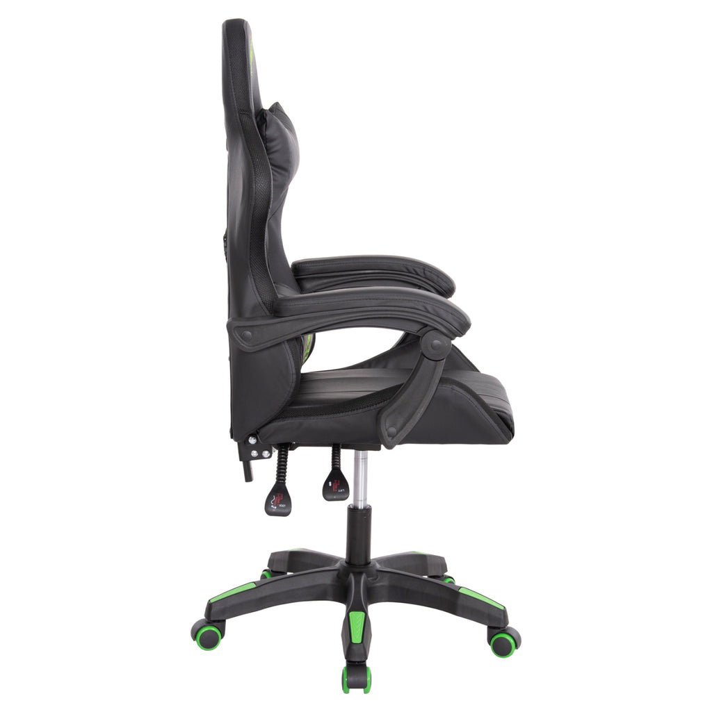 ΠΟΛΥΘΡΟΝΑ GAMING DARREN HM1203.03 ΜΑΥΡΟ-ΠΡΑΣΙΝΟ PVC 58.5x100x120Υεκ.