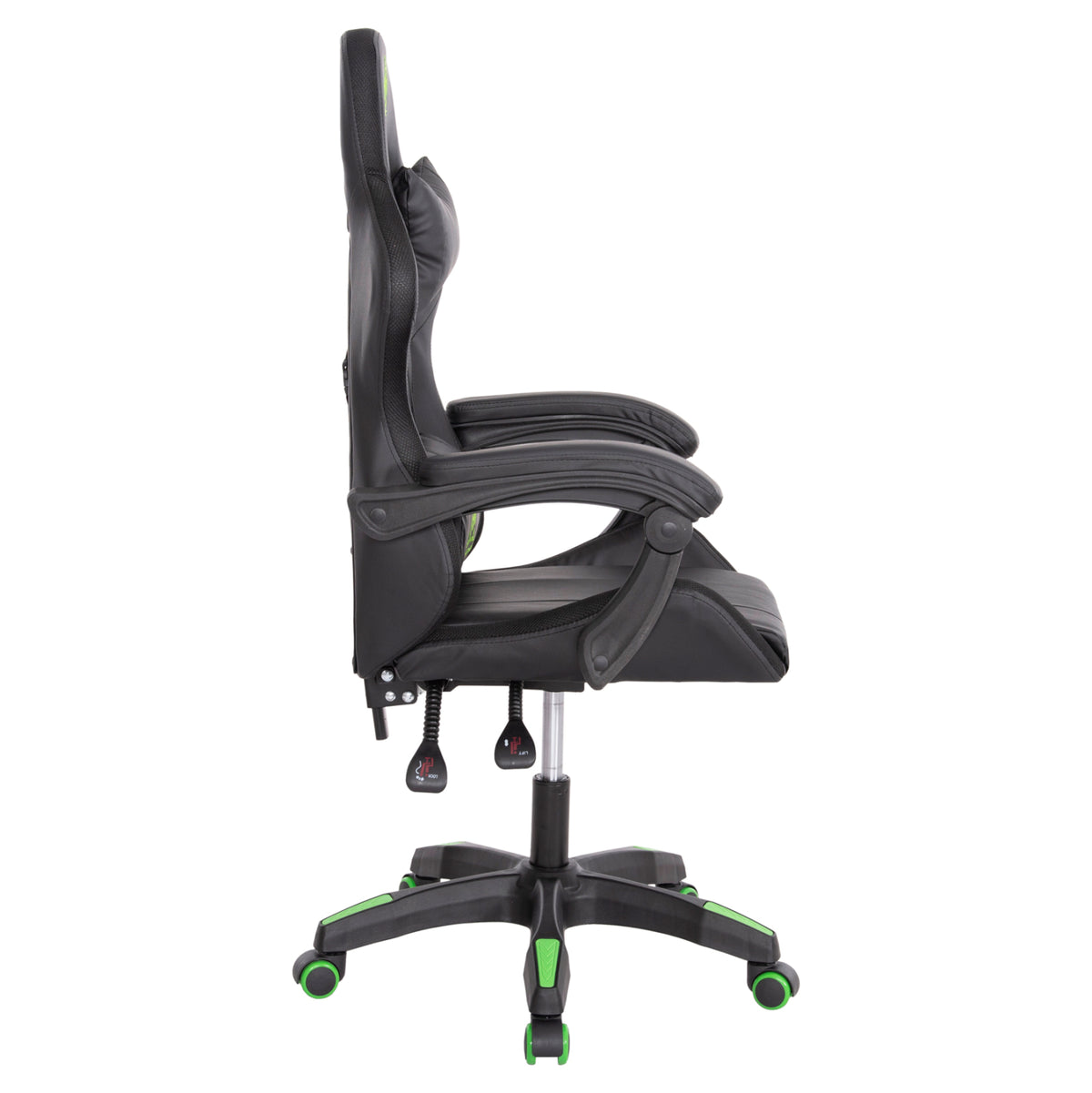 ΠΟΛΥΘΡΟΝΑ GAMING DARREN HM1203.03 ΜΑΥΡΟ-ΠΡΑΣΙΝΟ PVC 58.5x100x120Υεκ.