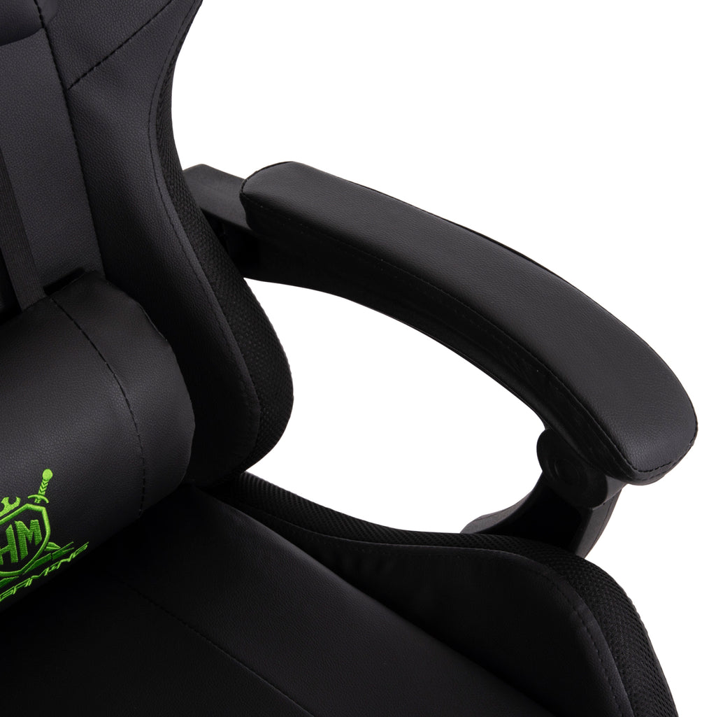 ΠΟΛΥΘΡΟΝΑ GAMING DARREN HM1203.03 ΜΑΥΡΟ-ΠΡΑΣΙΝΟ PVC 58.5x100x120Υεκ.