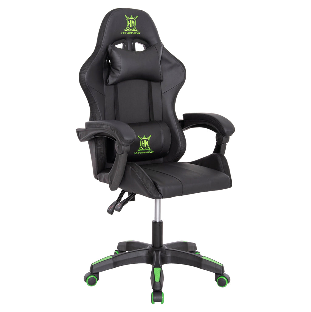ΠΟΛΥΘΡΟΝΑ GAMING DARREN HM1203.03 ΜΑΥΡΟ-ΠΡΑΣΙΝΟ PVC 58.5x100x120Υεκ.