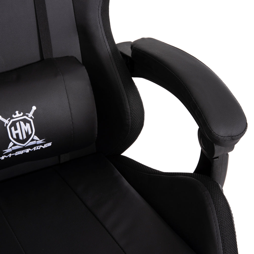 ΠΟΛΥΘΡΟΝΑ GAMING DARREN HM1203.04 ΜΑΥΡΟ-ΛΕΥΚΟ PVC 58.5x100x120Υεκ.