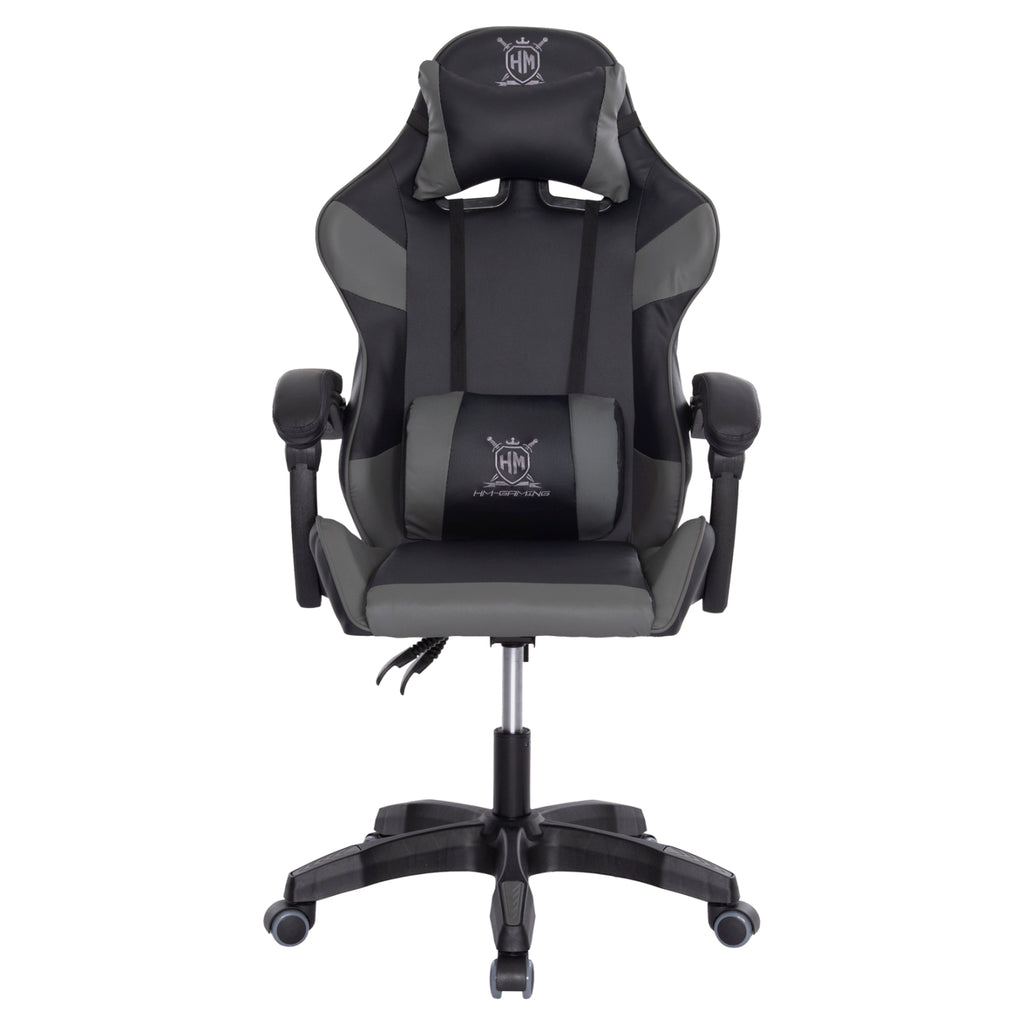 ΠΟΛΥΘΡΟΝΑ GAMING DARREN HM1203.10 ΜΑΥΡΟ-ΓΚΡΙ PVC 60x60x120Υεκ.