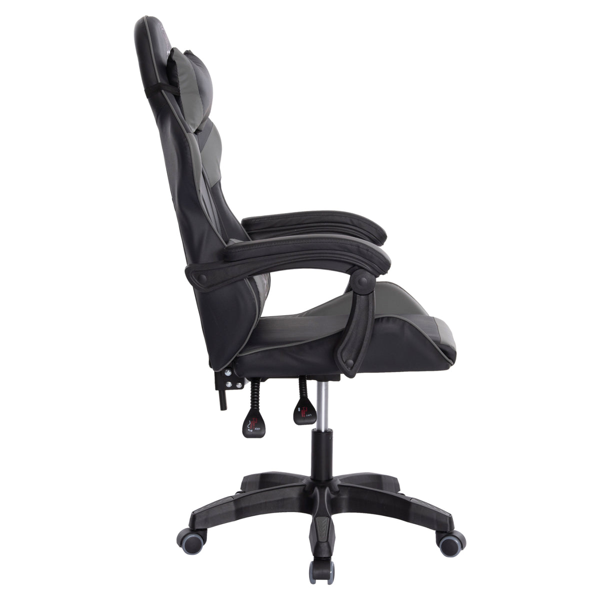 ΠΟΛΥΘΡΟΝΑ GAMING DARREN HM1203.10 ΜΑΥΡΟ-ΓΚΡΙ PVC 60x60x120Υεκ.